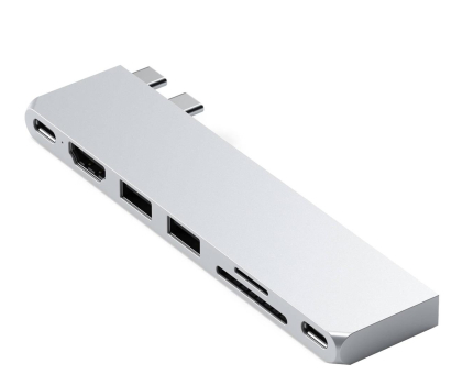Stacja dokująca do laptopa Satechi Pro Hub Slim (2xUSB-C, 2xUSB-A, HDMI, SD) (silver)